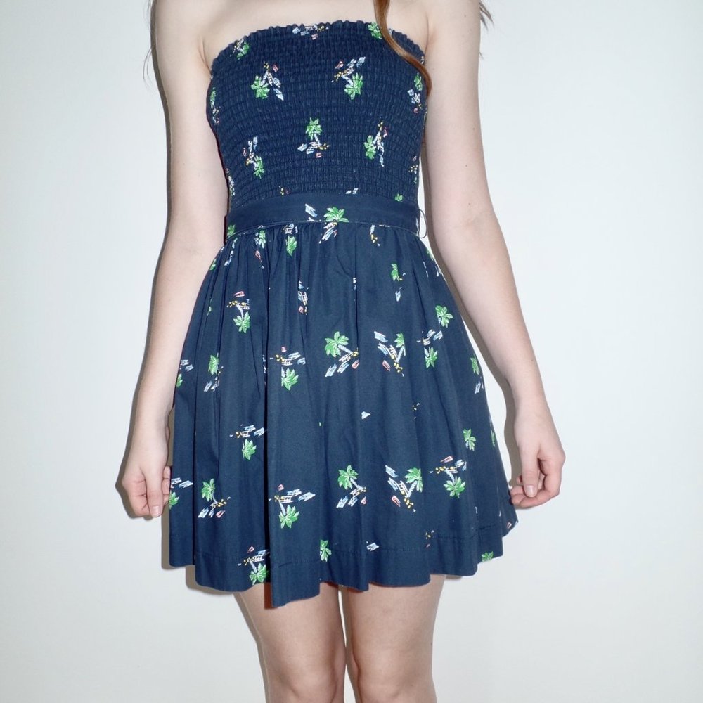 NWT Hollister Palm Tree Navy Hawaiian Easter Surfer Girl Dress Skirt NEW Small